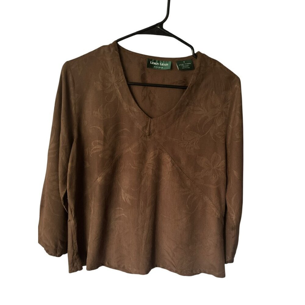 Lemon Grass Studio Women's Dark Brown Top - Picture 2 of 8
